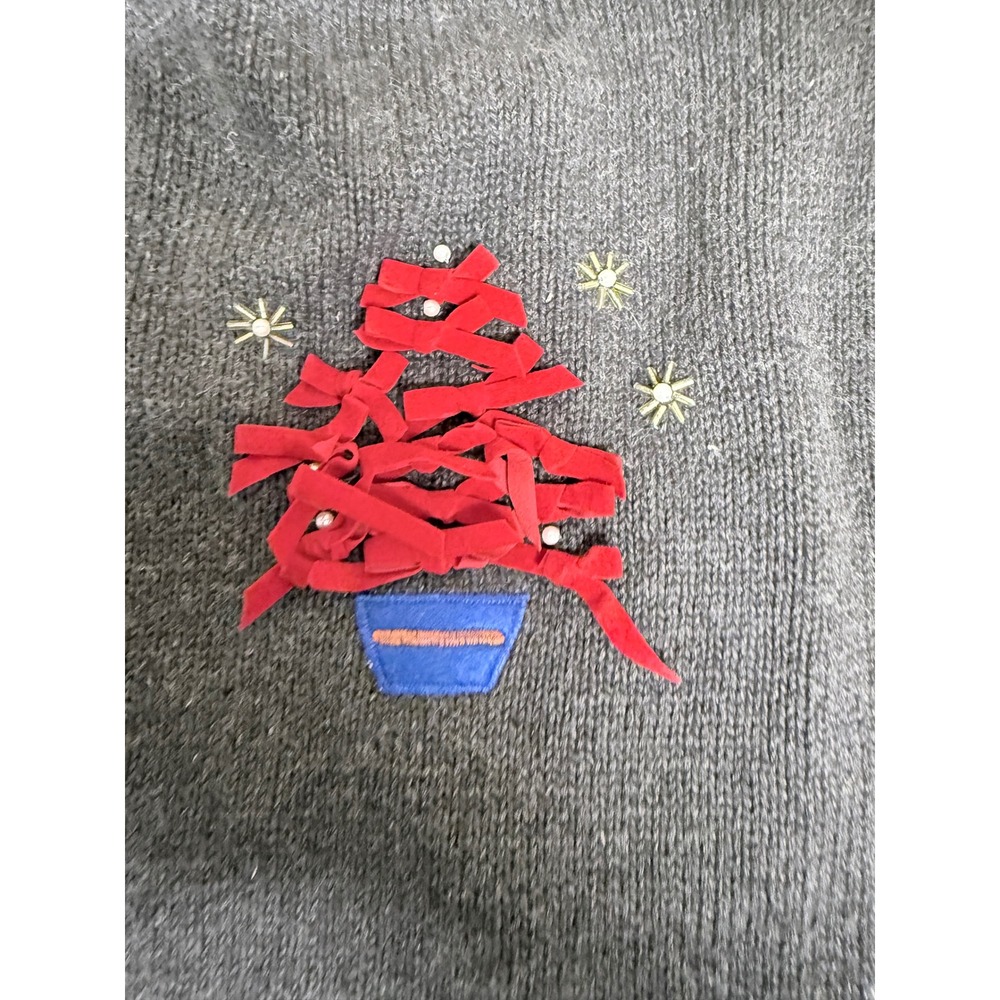 Studio Ho Ho Ho Ugly Christmas Vest Womens M Christmas Trees‎ Buttons V-Neck - Picture 4 of 7